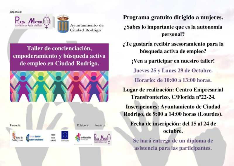 Taller de Concienciación, Empoderamiento y Búsqueda Activa de Empleo en Ciudad Rodrigo.