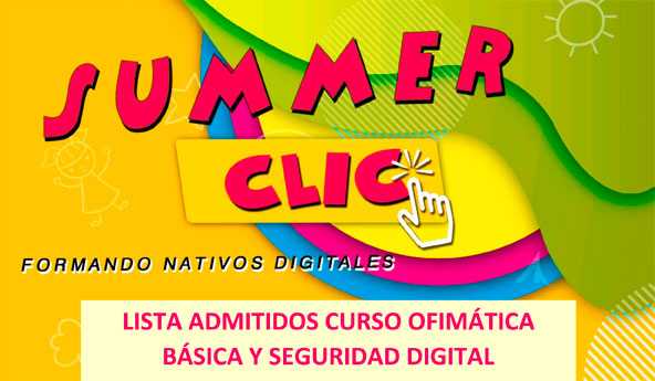 Listado de admitidos en el curso de ofimática y seguridad digital