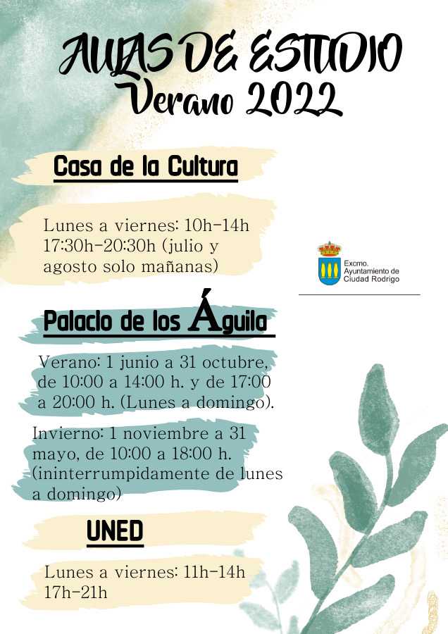Apertura de aulas de estudio en instalaciones municipales.