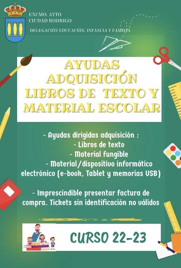 Ayudas para adquisición de libros y material escolar 2022