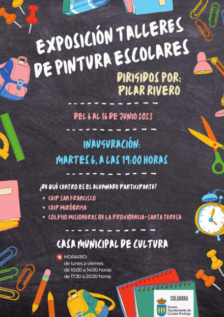 Exposición obras talleres de pintura escolares