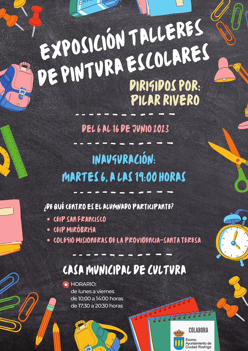 Exposición obras talleres de pintura escolares