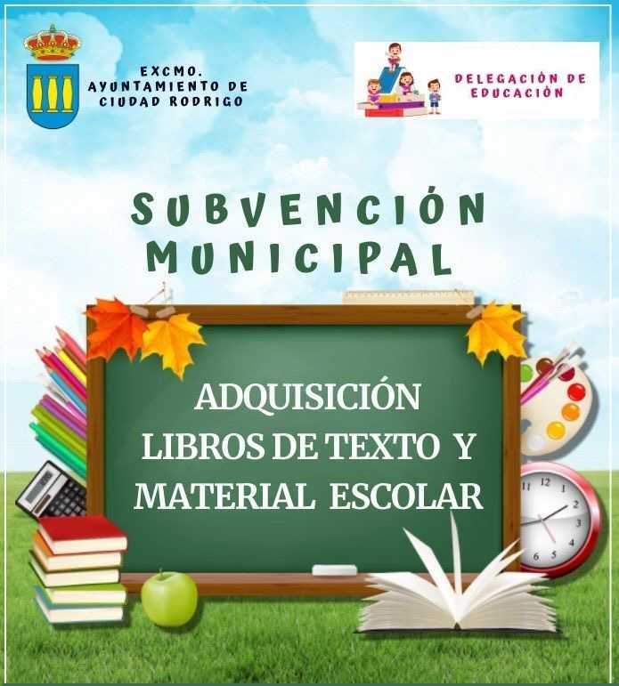 Subvención para la adquisición de libros de texto y material escolar para el curso académico 2025/2026