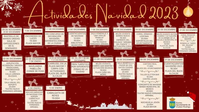 Calendario navideño 2023.