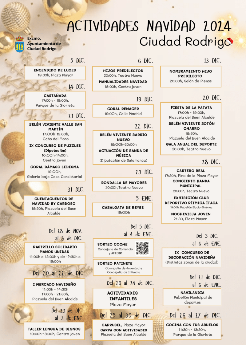 Navidad 2024. Calendario de actividades.