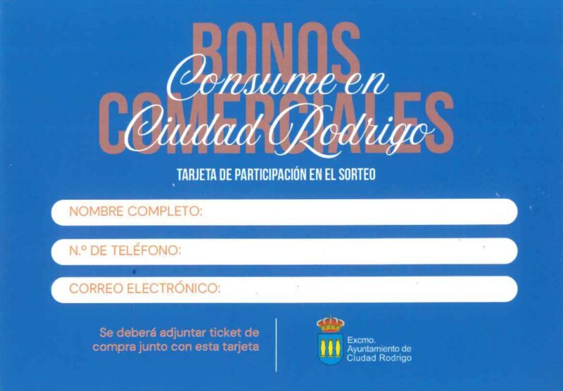 Arranca el programa de Bonos Comerciales “Consume Ciudad Rodrigo”
