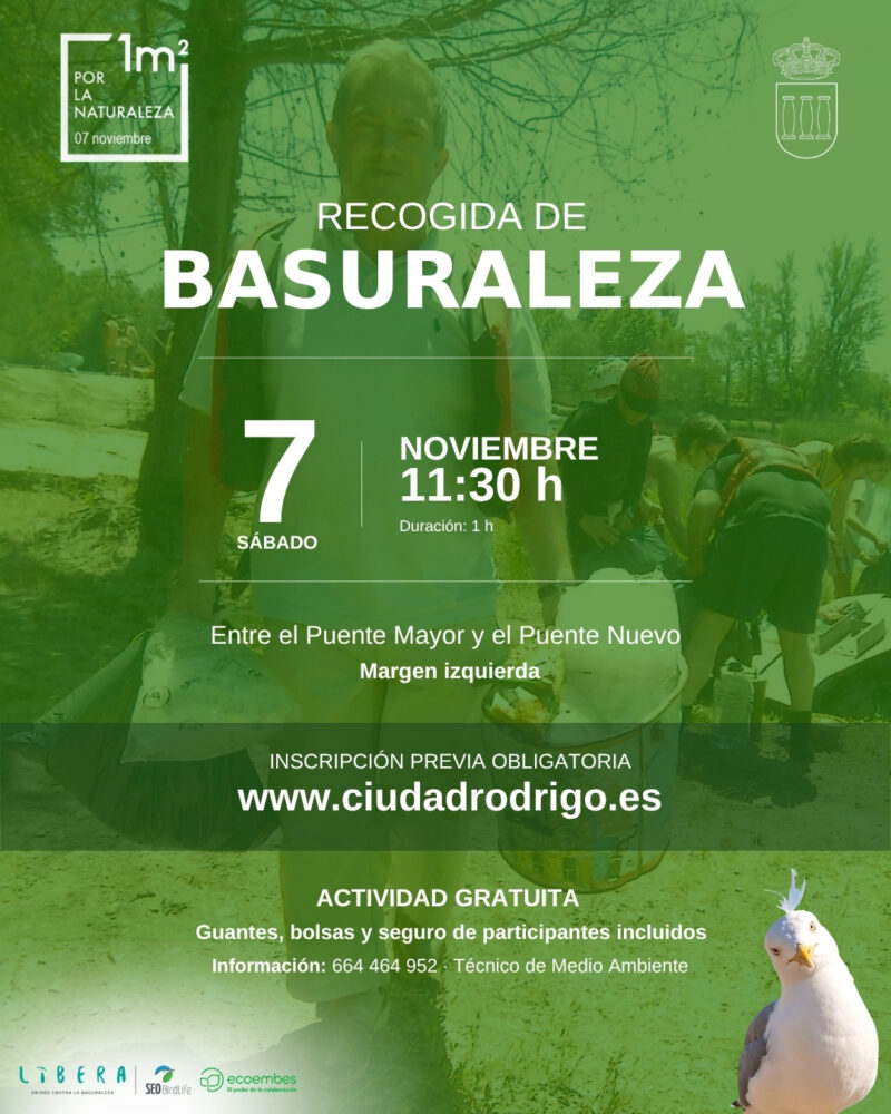 Ciudad Rodrigo organiza una recogida de basuraleza el 7 de noviembre